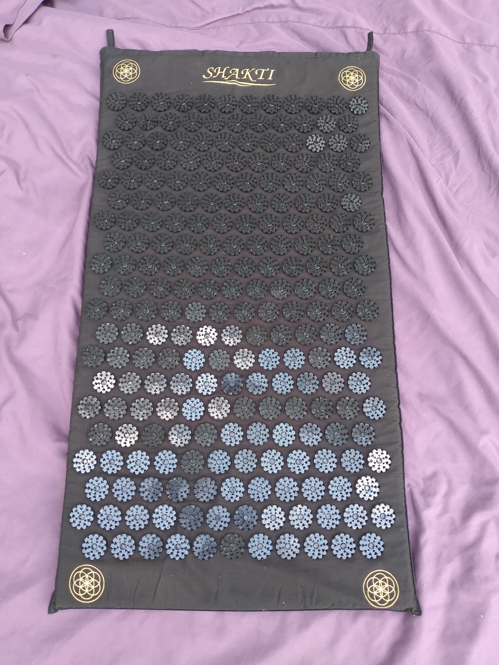 Shakti Black Acupressure Mat with Blue Accent Spikes
